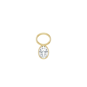 14K Diamond Oval Shape Earring Dangle