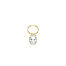 14K Diamond Oval Shape Earring Dangle