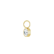 14K Diamond Oval Shape Earring Dangle