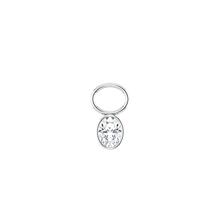 14K Diamond Oval Shape Earring Dangle