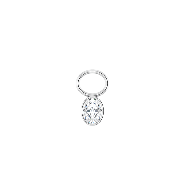 14K Diamond Oval Shape Earring Dangle