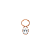 14K Diamond Oval Shape Earring Dangle