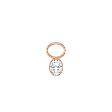 14K Diamond Oval Shape Earring Dangle