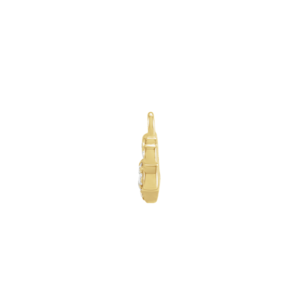 14K Natural Diamond Petite Paw Earring Dangle