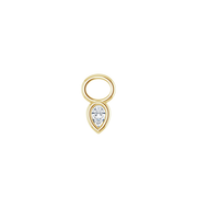14K Diamond Pear Earring Dangle