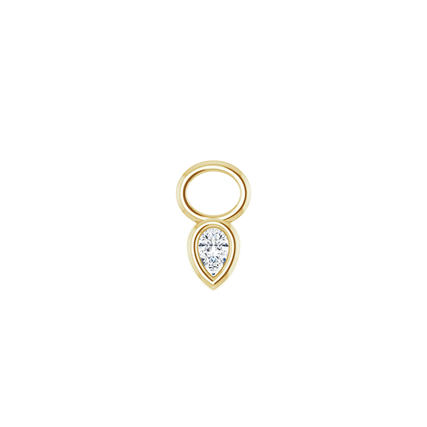 14K Diamond Pear Earring Dangle