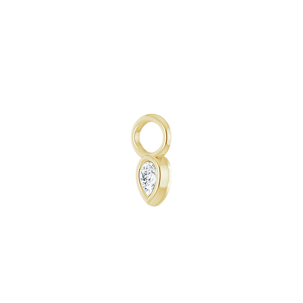 14K Diamond Pear Earring Dangle