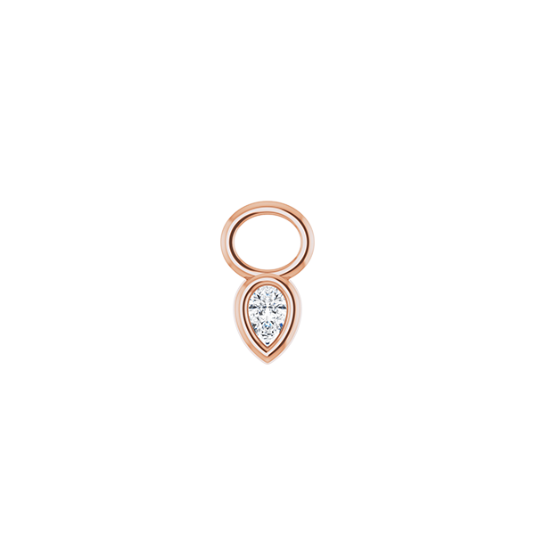 14K Diamond Pear Earring Dangle
