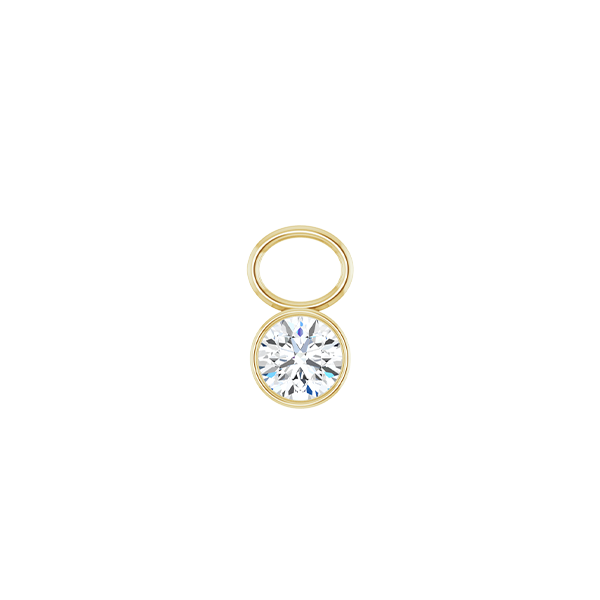 14K Diamond Round Shape Earring Dangle
