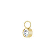 14K Diamond Round Shape Earring Dangle