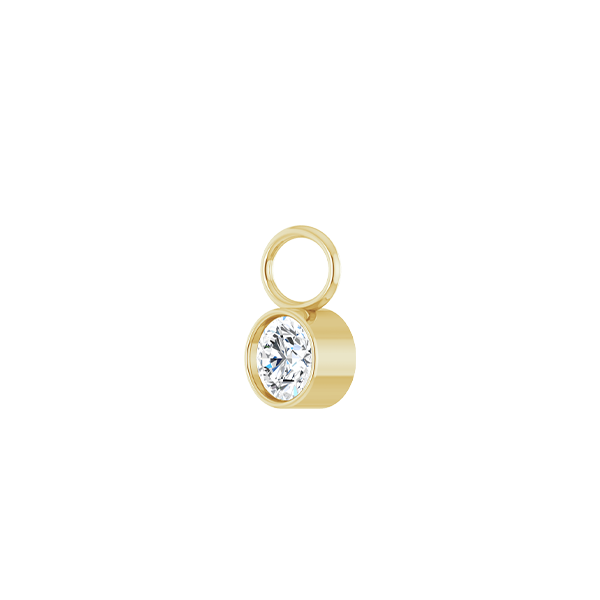 14K Diamond Round Shape Earring Dangle
