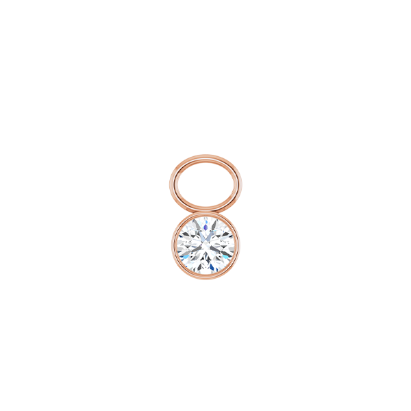 14K Diamond Round Shape Earring Dangle