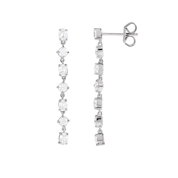 14K Lab Grown Diamonds Scattered Drop Earring