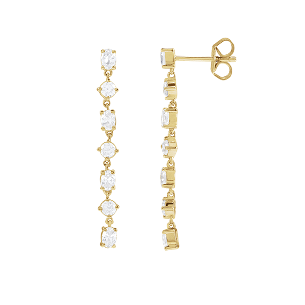 14K Lab Grown Diamonds Scattered Drop Earring