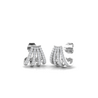 18K Natural Diamond 0.19ct Fan Illusion Stack Earring Climber