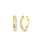 18K Natural Marquise and Round Diamond Hoop