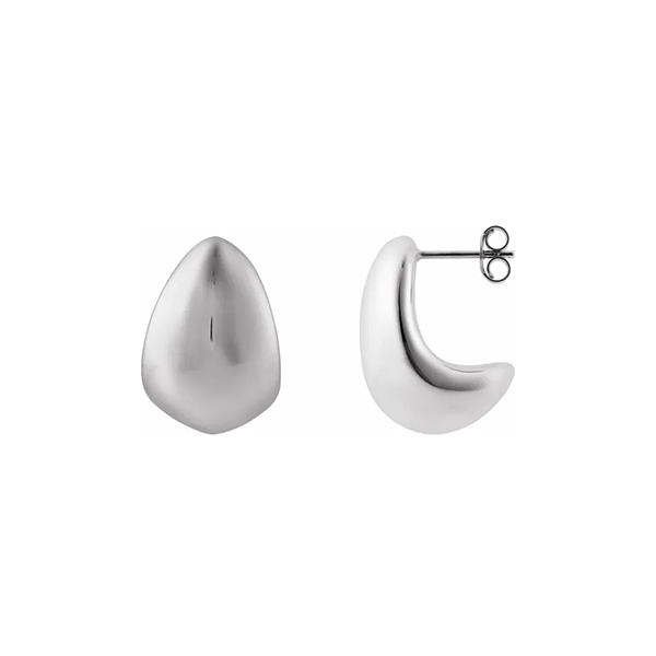 Silver Teardrop 25mm J-Hoop Earrings