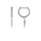 14K Natural Diamond Spike Hoop Earring