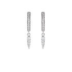 14K Natural Diamond Spike Hoop Earring
