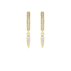 14K Natural Diamond Spike Hoop Earring