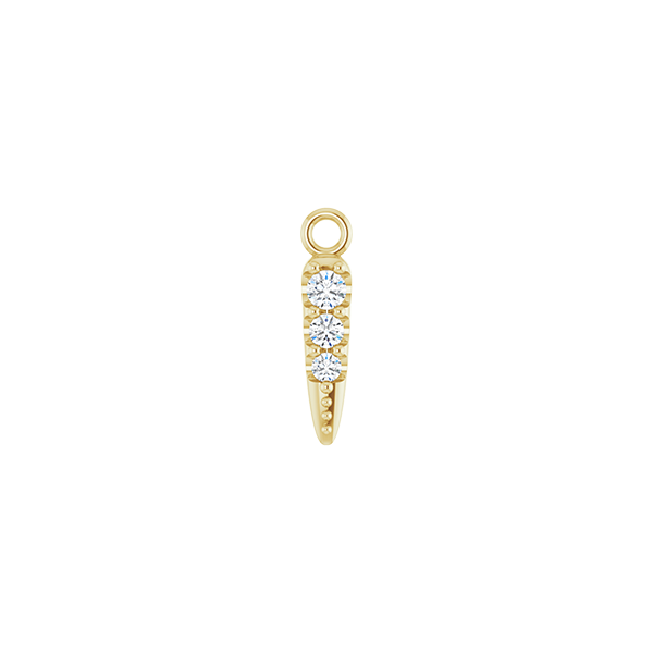 14K Natural Diamond Spike Dangle