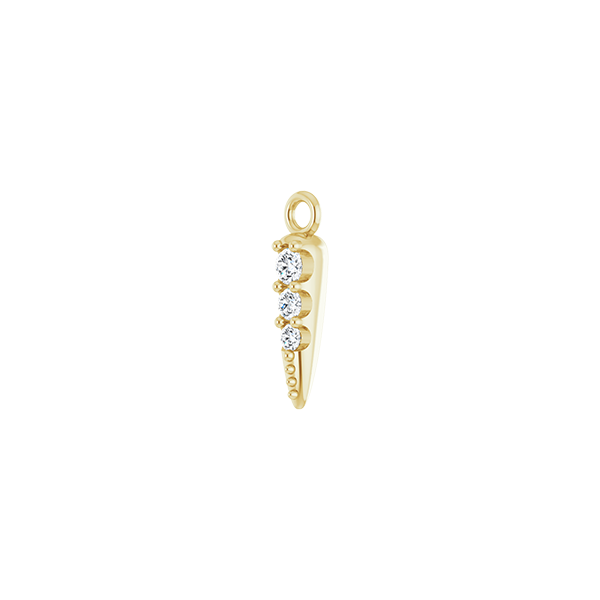 14K Natural Diamond Spike Dangle