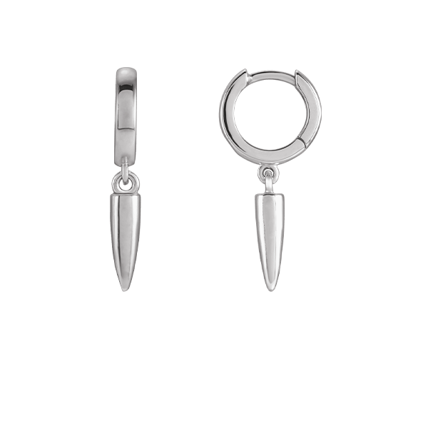 Silver Spike Hoop Earring
