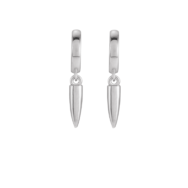 Silver Spike Hoop Earring