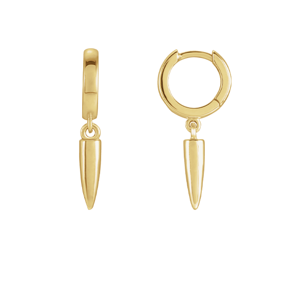 14K Spike Hoop Earring