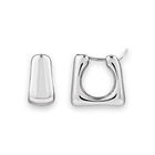Silver Square Hinged Hoop Earrings