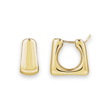14K Square Hinged Hoop Earrings