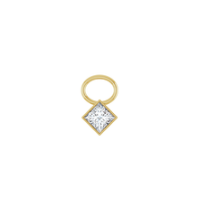 14K Diamond Square Shape Earring Dangle