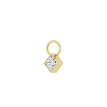 14K Diamond Square Shape Earring Dangle