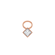 14K Diamond Square Shape Earring Dangle
