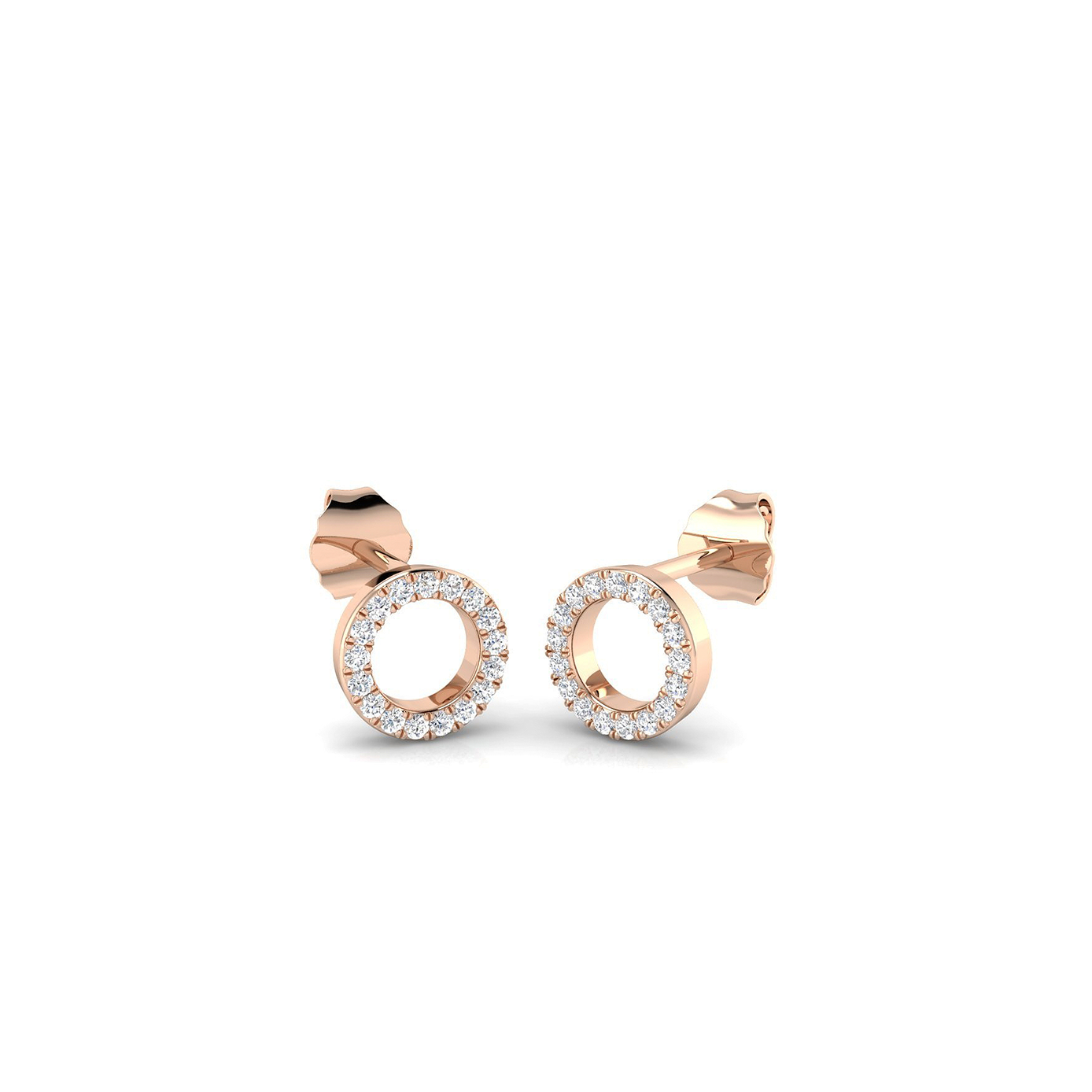 18K Circle of Life Diamond Earring Stud
