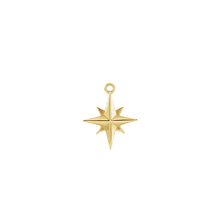 14K Natural Diamond Celestial Star Dangle