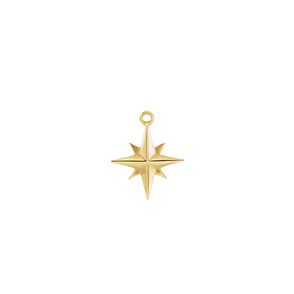 14K Natural Diamond Celestial Star Dangle