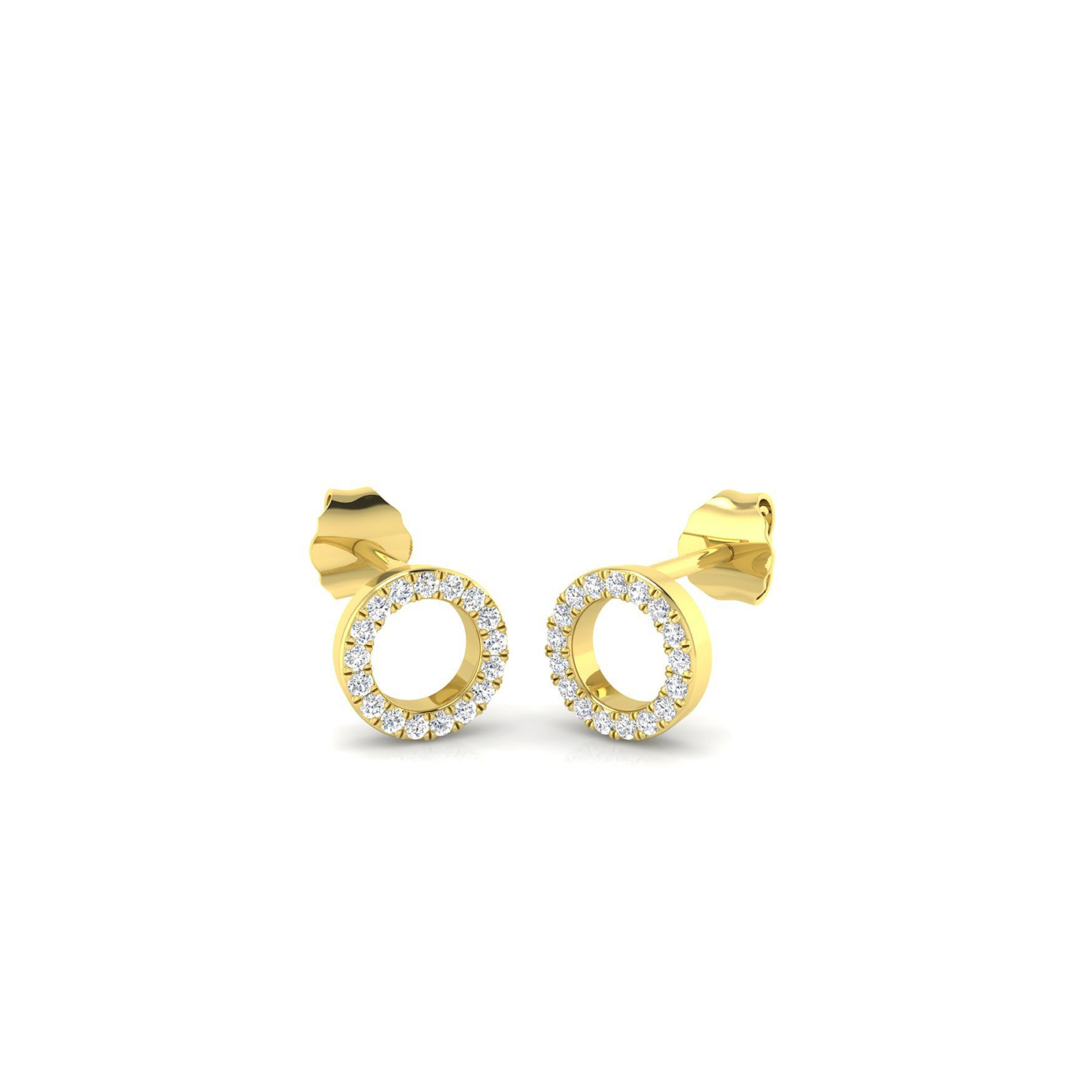 18K Circle of Life Diamond Earring Stud