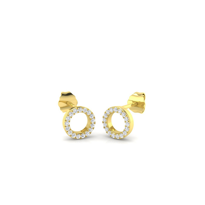 18K Circle of Life Diamond Earring Stud