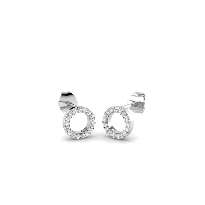 18K Circle of Life Diamond Earring Stud