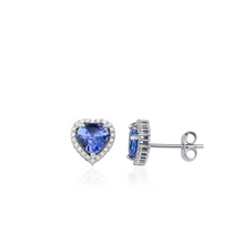 14K Natural Tanzanite and Natural Diamonds Stud