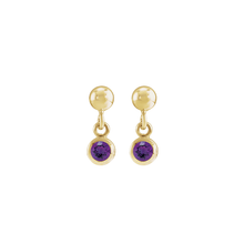 14K Natural Gemstone Micro Set Drop Earring