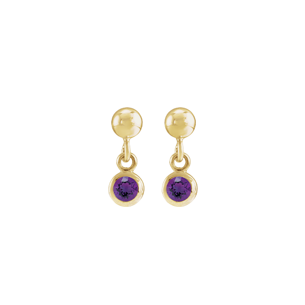 14K Natural Gemstone Micro Set Drop Earring