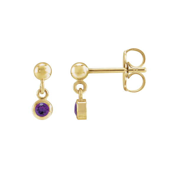 14K Natural Gemstone Micro Set Drop Earring