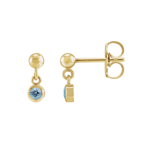 14K Natural Gemstone Micro Set Drop Earring