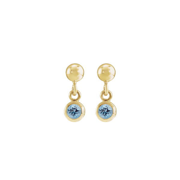 14K Natural Gemstone Micro Set Drop Earring