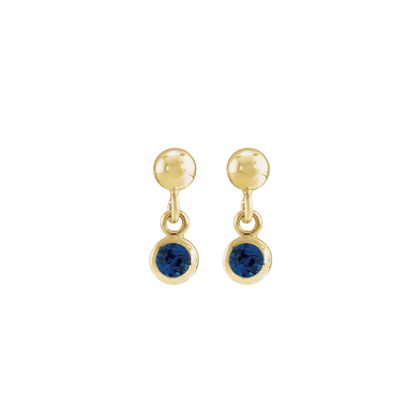14K Natural Gemstone Micro Set Drop Earring