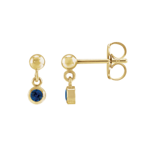 14K Natural Gemstone Micro Set Drop Earring