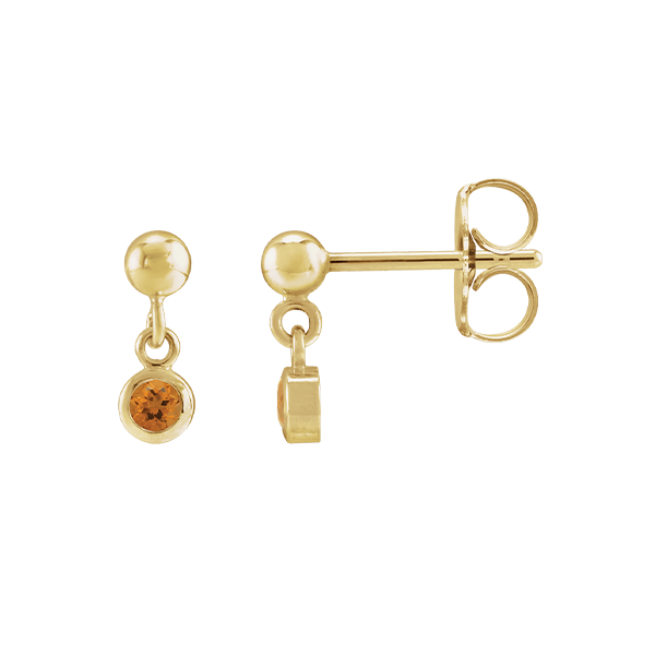14K Natural Gemstone Micro Set Drop Earring