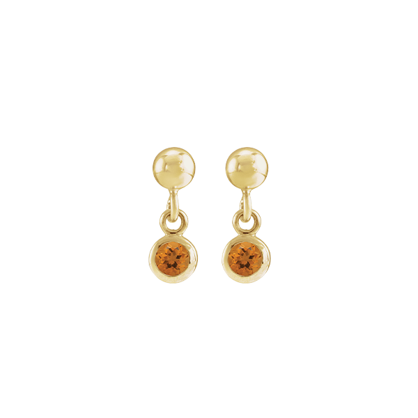 14K Natural Gemstone Micro Set Drop Earring